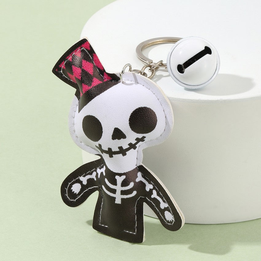 Wholesale Halloween PU Skull Keychain